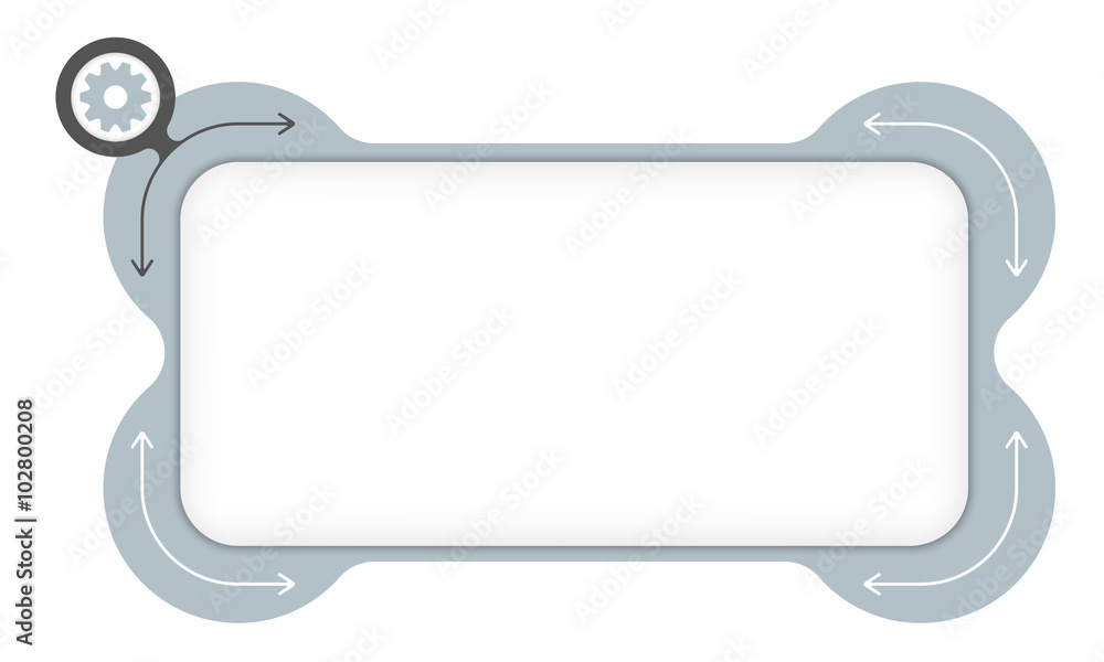 Vector box to fill your text and cogwheel Vector box to fill your text and cogwheel