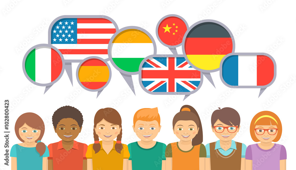 Vecteur Stock International kids communication in