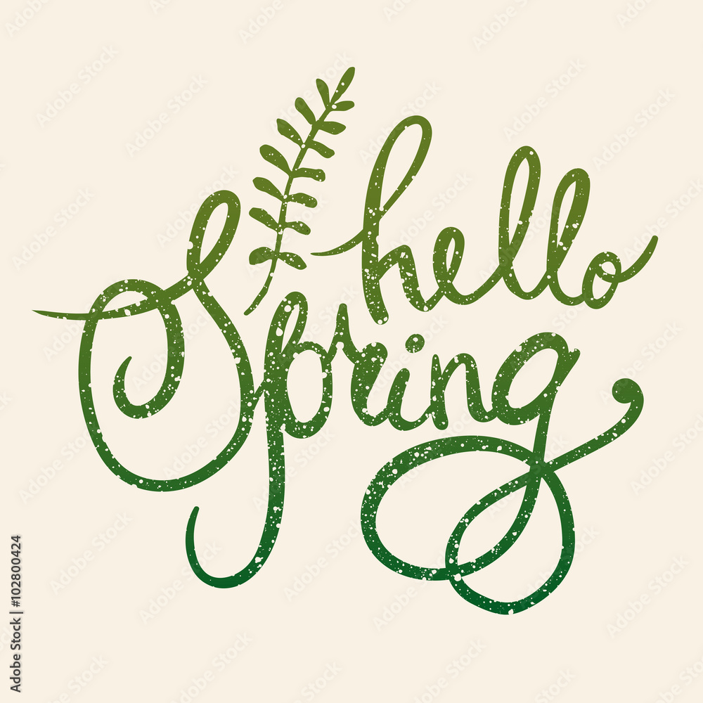 Obraz premium Hello spring lettering quote
