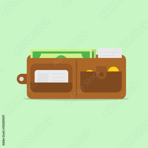 Wallet open vector illustration