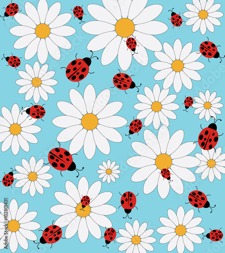 Ladybird and daisy pattern