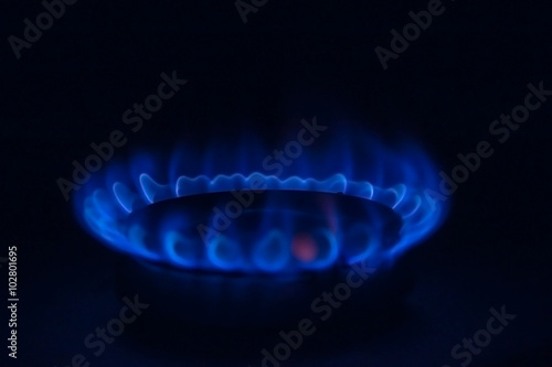 Gas burner in the dark