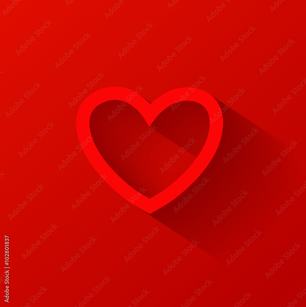 Red heart icon. Vector