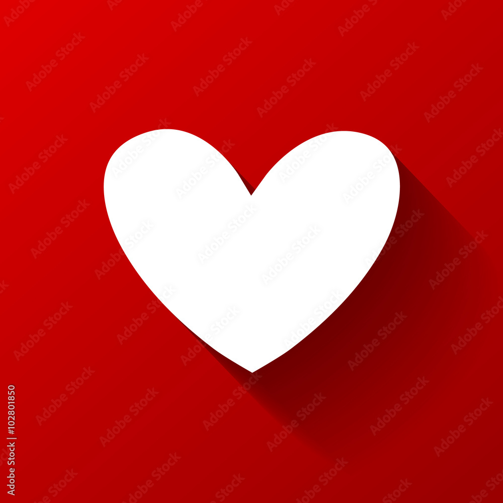 Heart on red background. Vector