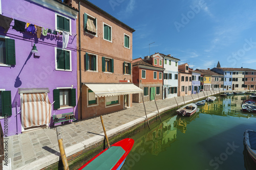 Idyllic landscape of Burano island, Venice, Italy. 