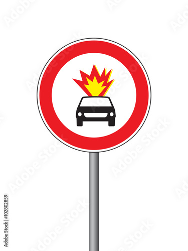 carrying explosives not allowed vehicles