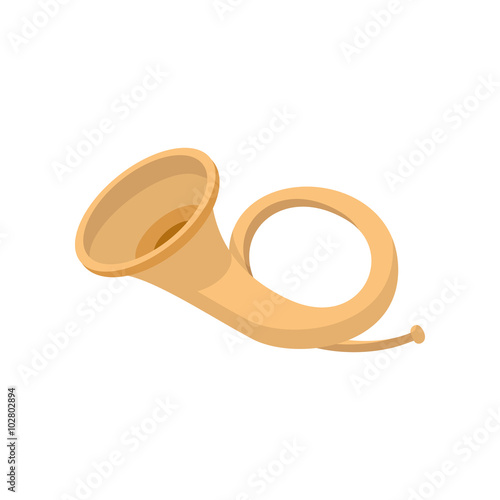 Traditional hunting horn cartoon icon