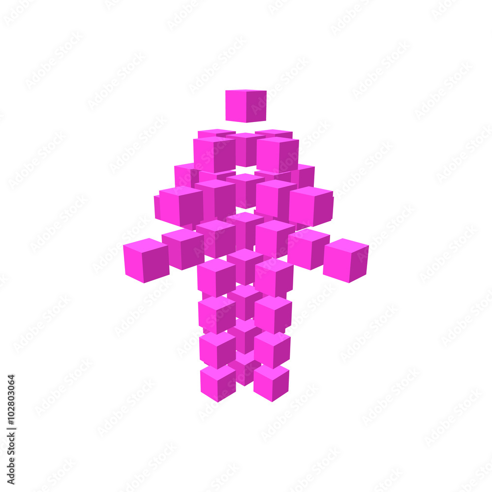 Fototapeta premium Purple arrow made of squares 