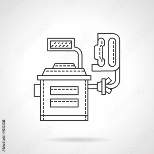 Computer wheels adjustment flat line vector icon
