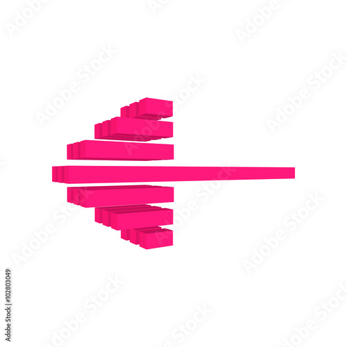 Contemporary pink arrow cartoon icon