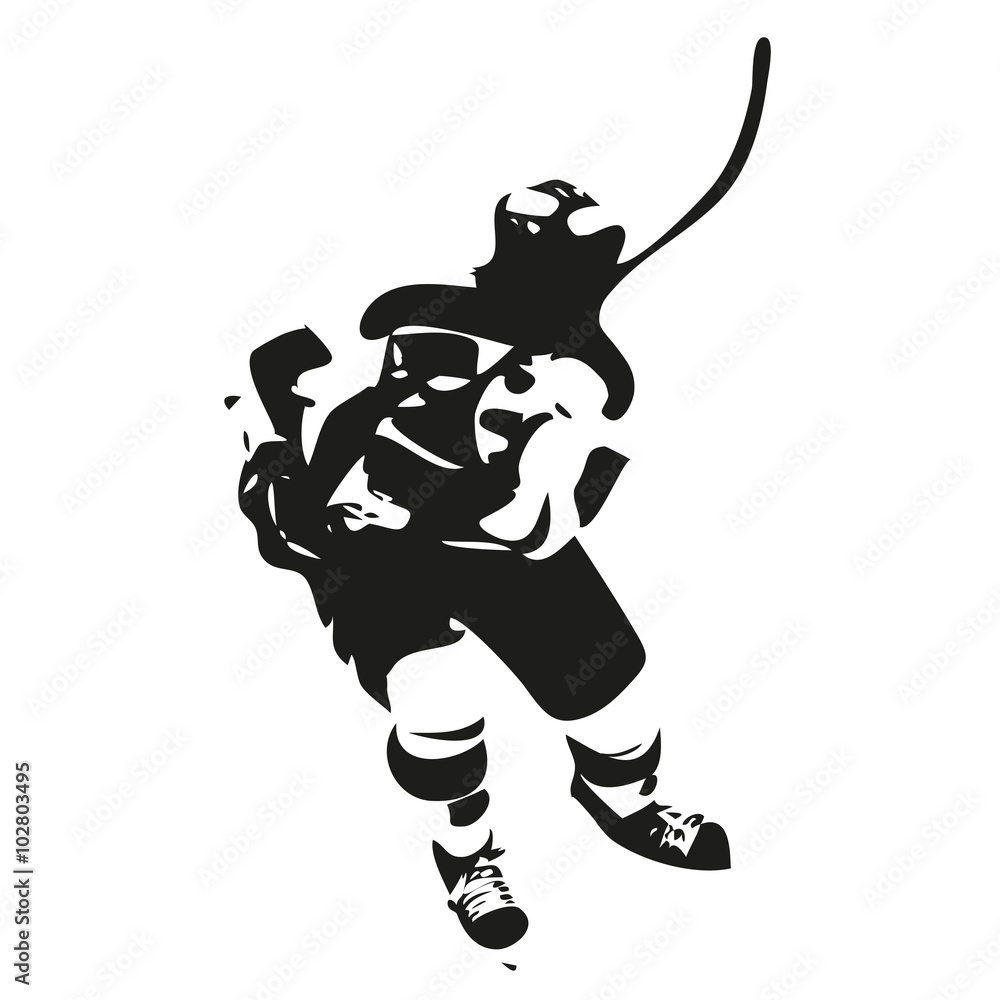 Fototapeta premium Ice hockey player vector isolated silhouette