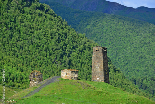 Towers in Ushguli, Upper Svaneti, Georgia