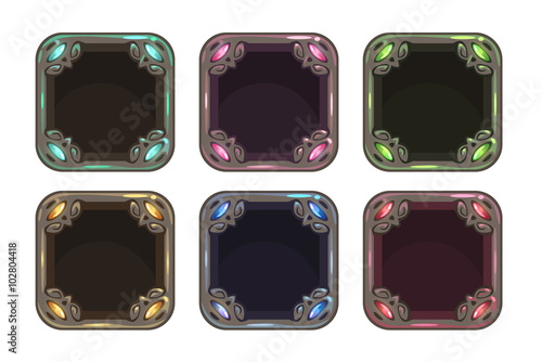 Cartoon square frames set