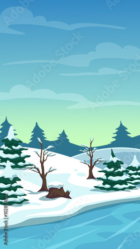 Cartoon winter landscape