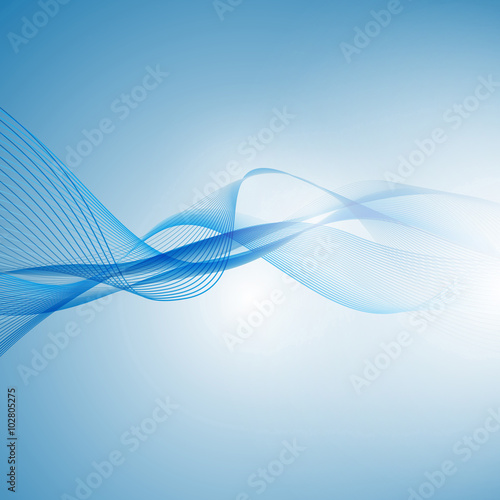 Abstract blue waves - data stream concept. Vector illustration