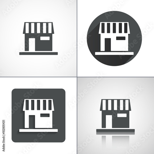 Vector store icon. Set elements for design. Vector illustration
