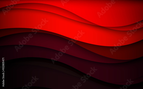 Abstract red waves - data stream concept. Vector illustration
