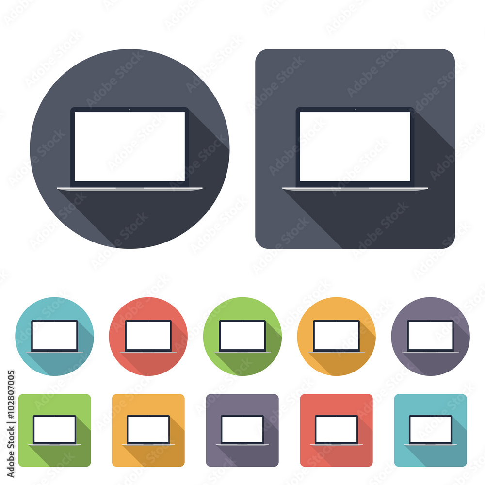 laptop icons set in the style flat design on the white background. stock vector illustration eps10 laptop icons set in the style flat design on the white background. stock vector illustration eps10