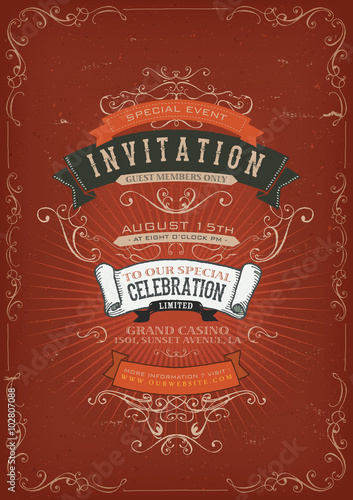 Vintage Invitation Poster Background