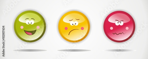 Emoticonos con diferentes caras. Gestos o expresiones