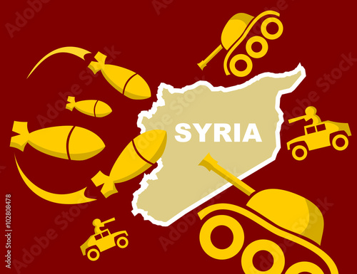 Syrian war and conflict - Artillery, tanks and armored vehicles attack on Syria