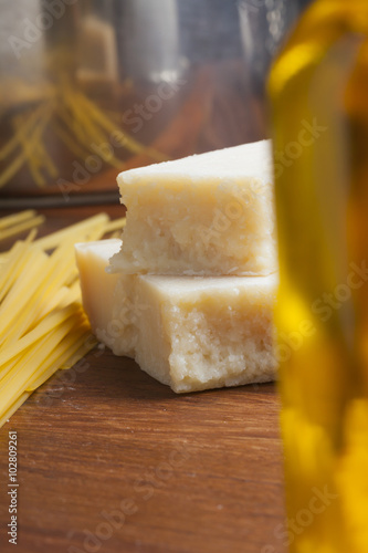 italian food mediterranean cooking pasta still life different kinds of pasta cheese and olive oil