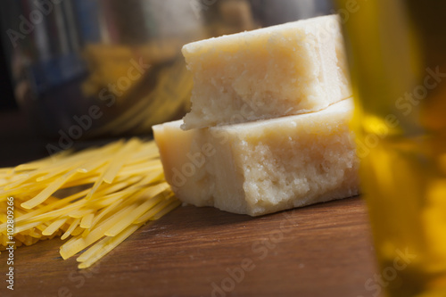 italian food mediterranean cooking pasta still life different kinds of pasta cheese and olive oil