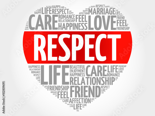 Respect concept heart word cloud
