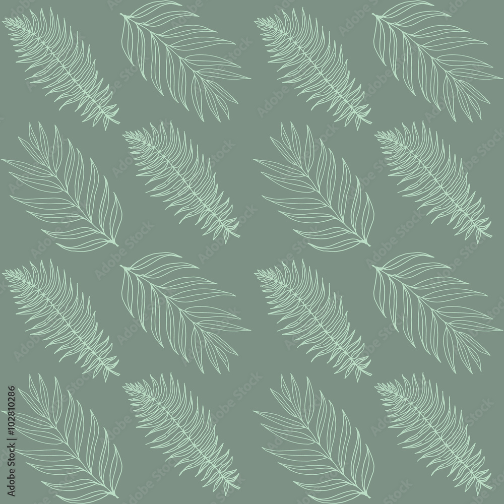Forest leaves pattern in pastel color