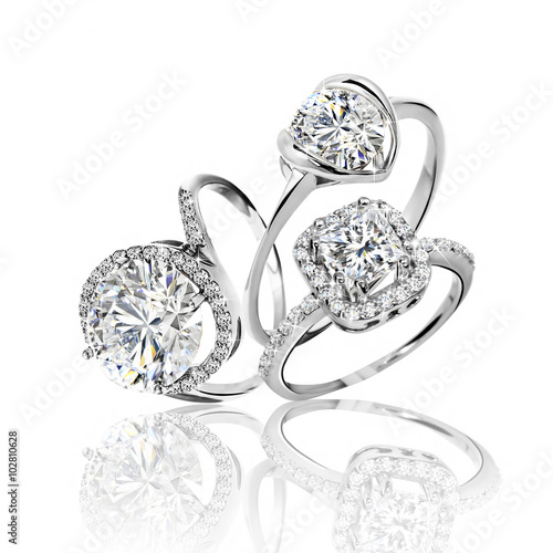 Set of rings. Best wedding engagement ring