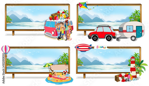 Family trip on the beach