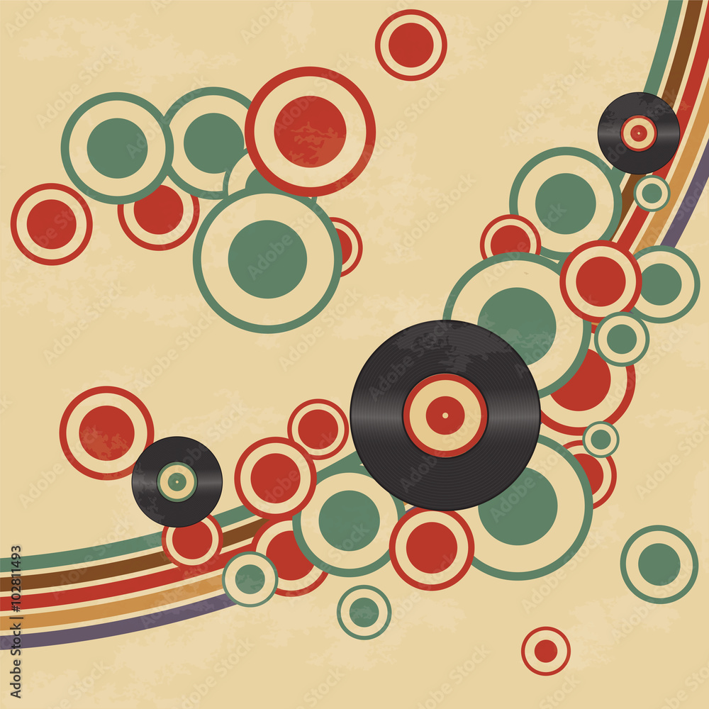 Obraz premium Retro background with vinyl records.