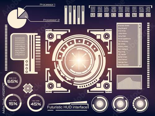 Abstract future, concept vector futuristic blue virtual graphic touch user interface HUD. For web, site, mobile applications isolated on black background, techno, online design, business, gui, ui.
