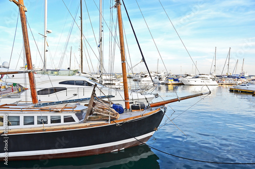 Motor yacht in jetty