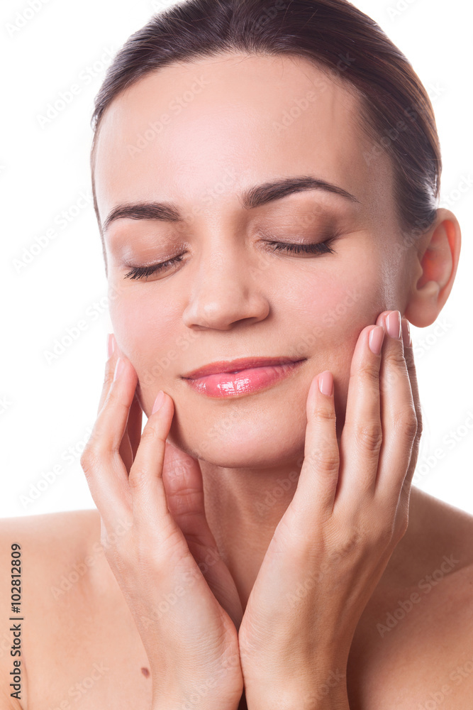 Studio portrait of a beautiful young woman girl Studio portrait of a beautiful young woman girl