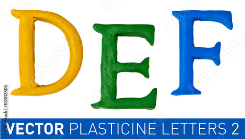 Vector plasticine letters.
