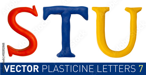 Vector plasticine letters.