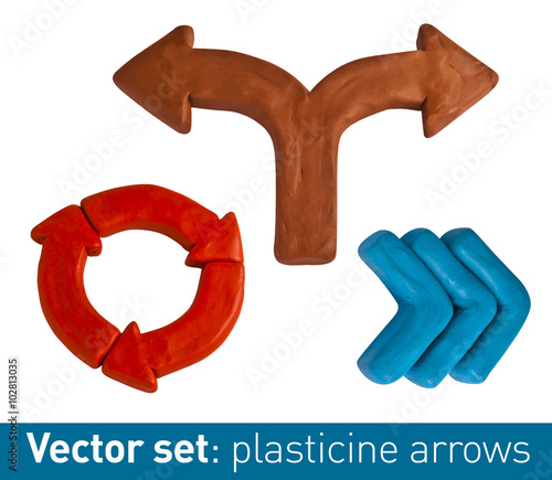 Set of plasticine arrows for your design.