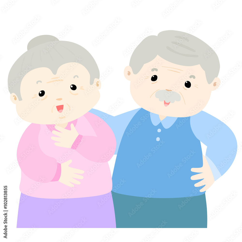 Happy grandparent cartoon character vector Happy grandparent cartoon character vector