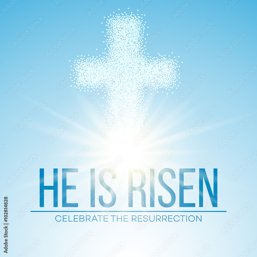 Obraz premium He is risen. Easter background. Vector illustration
