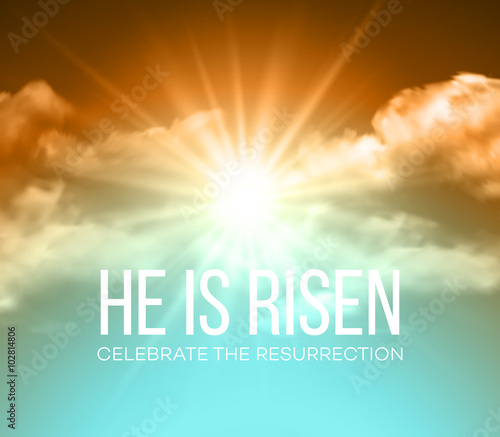 He is risen. Easter background. Vector illustration