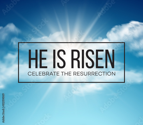 He is risen. Easter background. Vector illustration