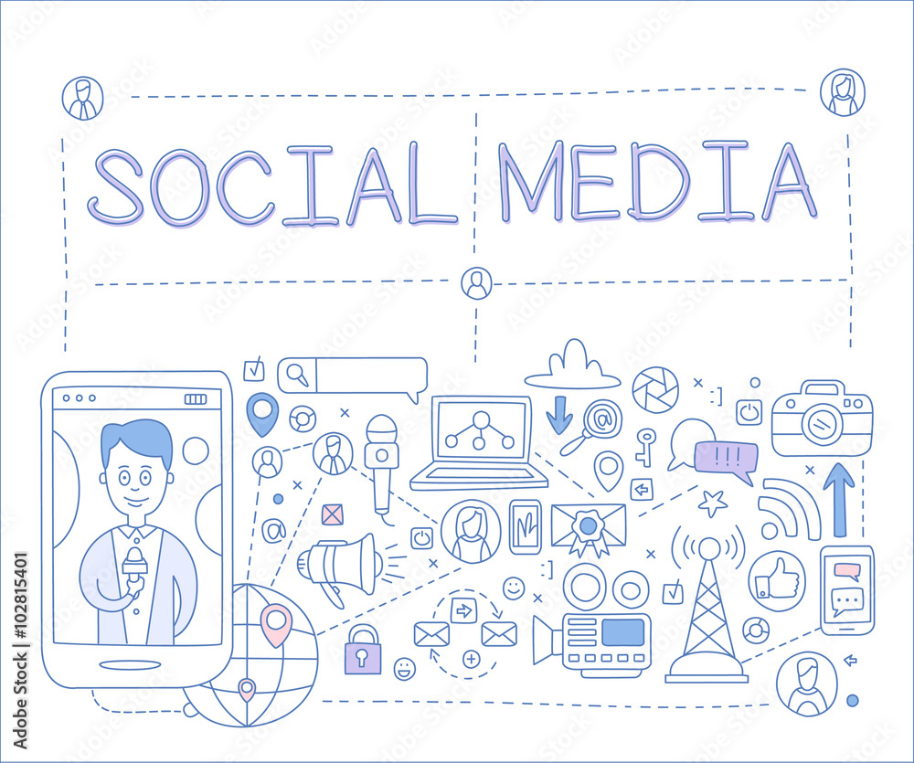 Social Media Infographics. Vector Illustration