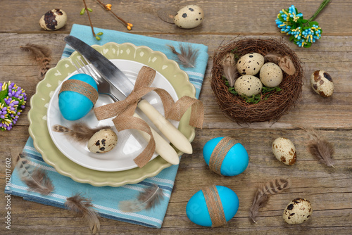 Easter nest in a plate