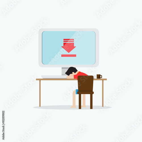 wating for low speed download