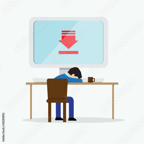 wating until sleep for low speed download