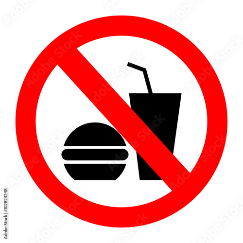 no food allowed symbol, no eating, no food or drink area sign, food and drink prohibition sign