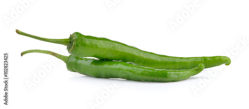 green chili pepper on white background photo