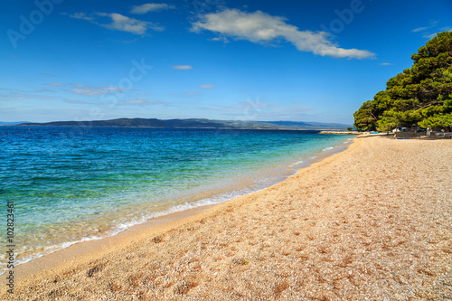 Beautiful bay with gravel beach,Brela,Makarska riviera,Dalmatia,Croatia