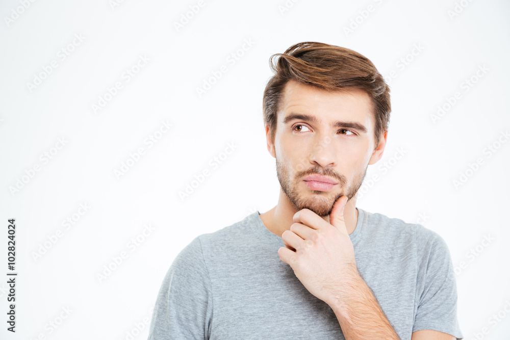 Porptrait of a pensive casual man Porptrait of a pensive casual man